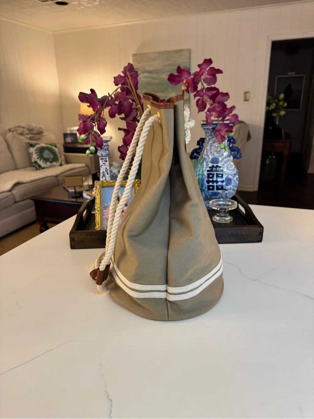 🤎🤍 VITTADINI CANVAS BACKPACK  BAG! 🤎🤍
